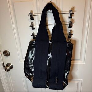 Rebecca Minkoff Vintage Glossy Black Strappy Box Tote Bag Magnetic Side Closures
